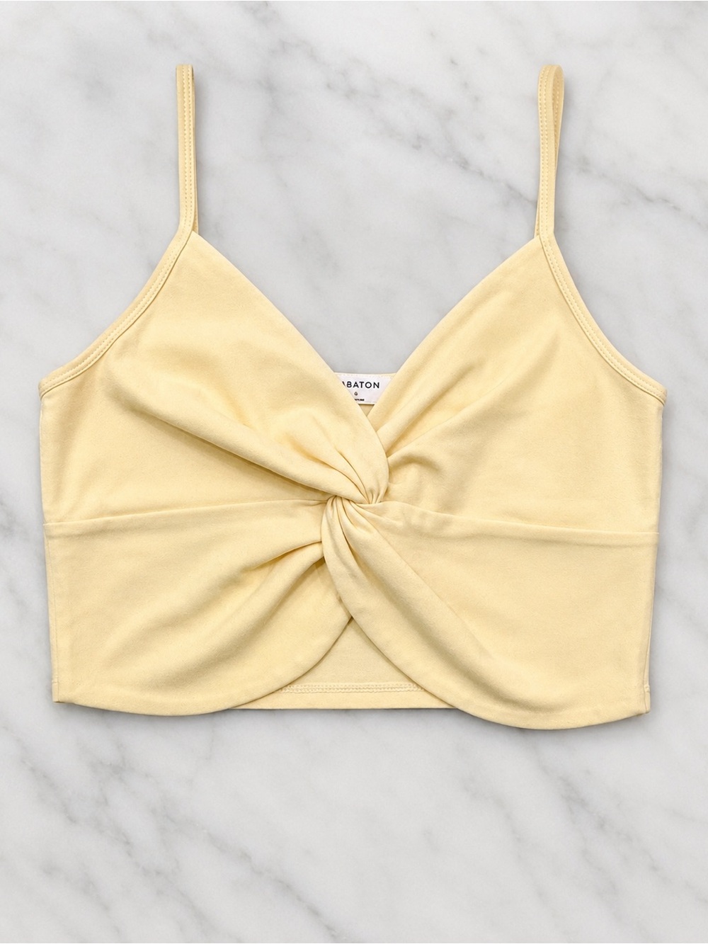 Aritzia Babaton Alfie Crop Tank – Butter Yellow – Size Medium - Picture 2 of 8